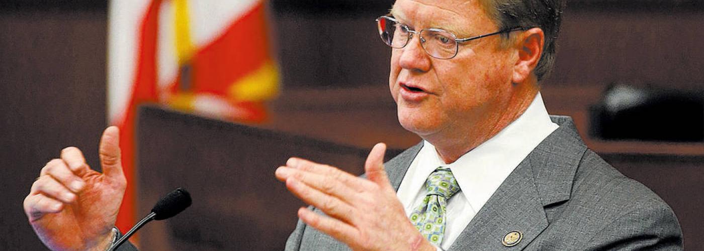 Rep. Amodei speaks at a podium