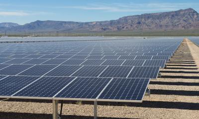 a solar field in the desert