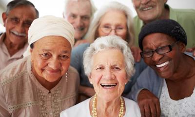 A group of seniors smiling together